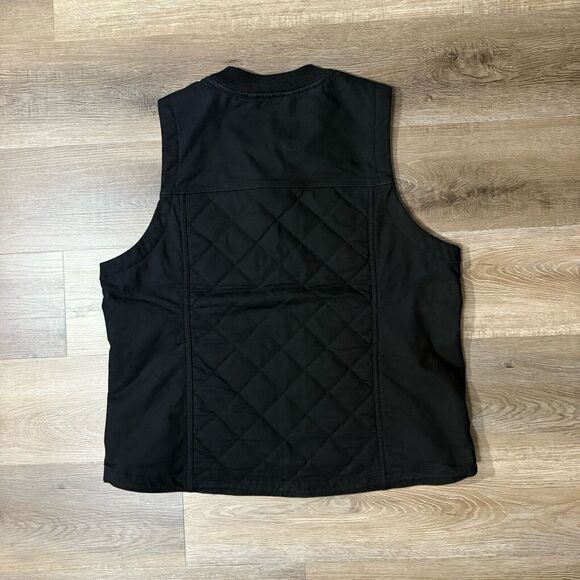 Carhartt Rugged Flex Quilted Relaxed Fit Womens X-Large Black Buttoned Vest New - Picture 6 of 6